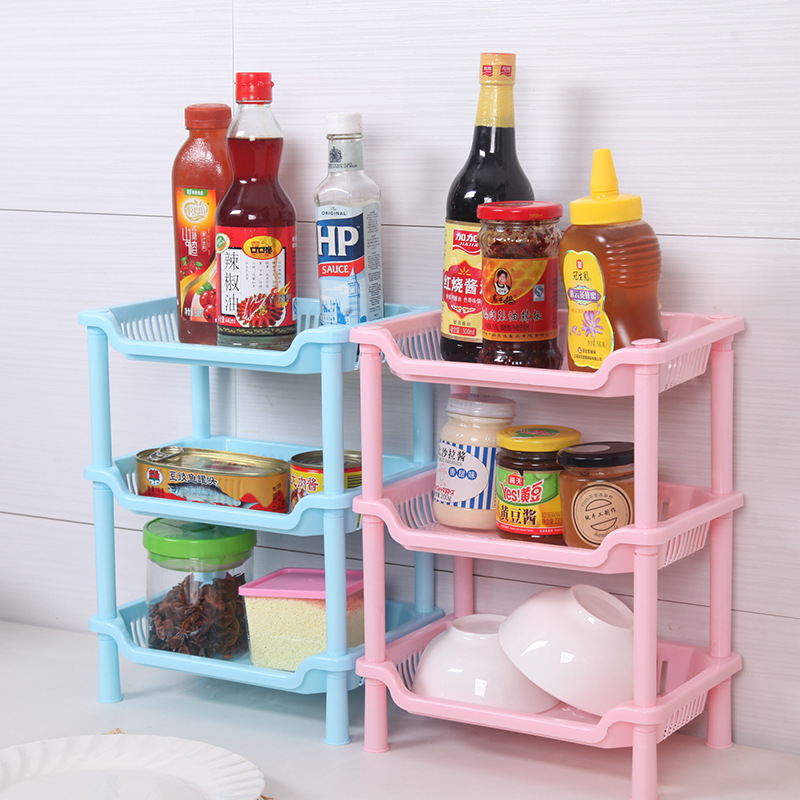 Korean Style Bathroom Three-Layer Square Storage Rack Plastic Storage Shelf Bathroom Kitchen Storage Rack Floor-Type Tripod Korean Style Bathroom Three-Layer Square Storage Rack Plastic Storage Shelf Bathroom Kitchen Storage Rack Floor-Type Tripod