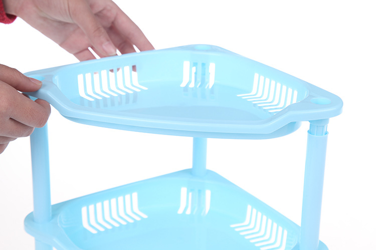 Korean Style Bathroom Three-Layer Square Storage Rack Plastic Storage Shelf Bathroom Kitchen Storage Rack Floor-Type Tripod Korean Style Bathroom Three-Layer Square Storage Rack Plastic Storage Shelf Bathroom Kitchen Storage Rack Floor-Type Tripod
