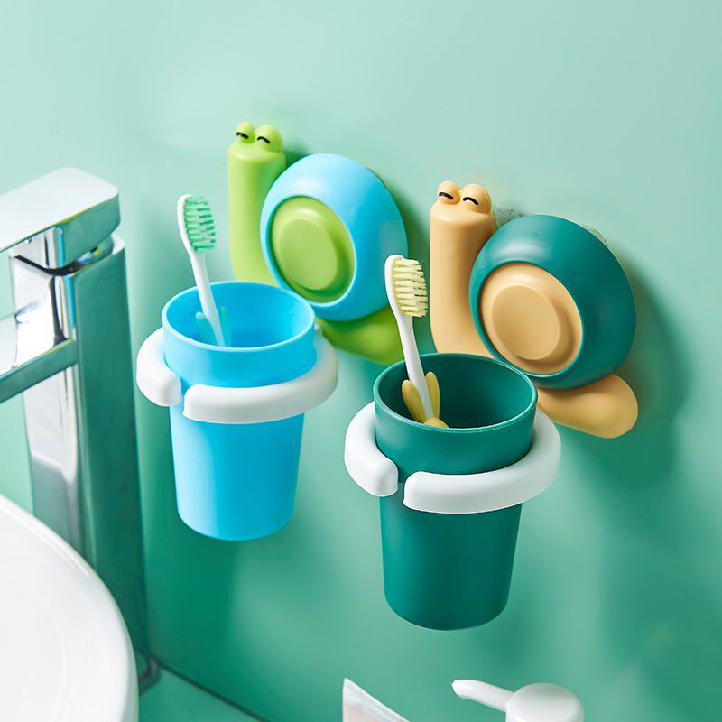 Children&#039;s Toothbrush Holder Punch-Free Toothbrush Rack Cartoon Cute Tooth-Cleaners Shelf Wall-Mounted Bathroom Toothbrush Holder