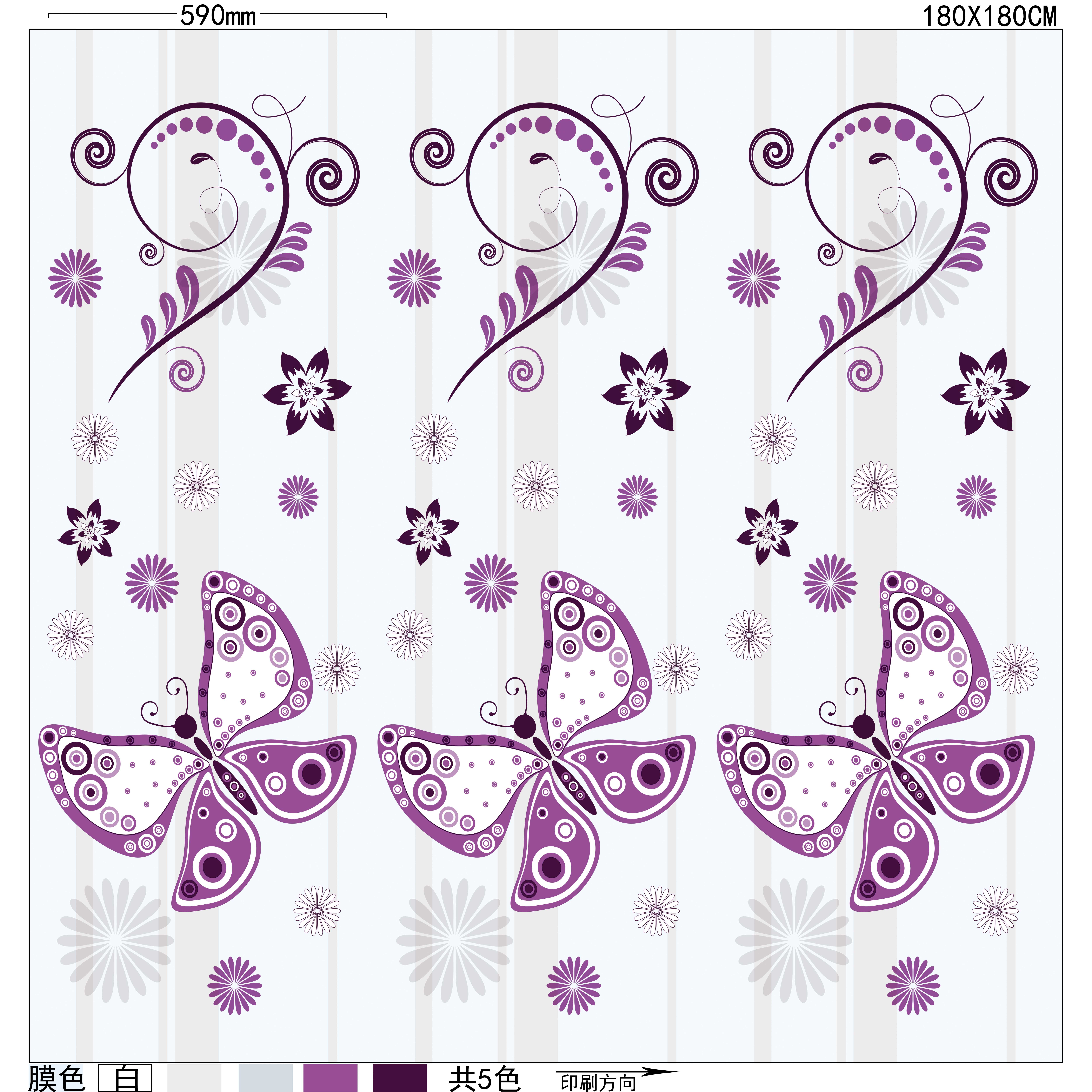 Manufacturers direct small curtain printing small curtain thickening waterproof small curtain mildewed polyester fabric bath curtain fabric