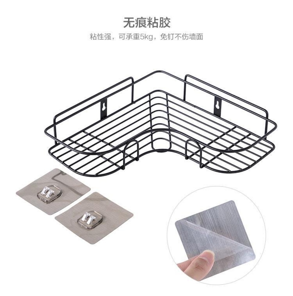 Kitchen shelf non-punch corner bathroom gargle bathroom tripod without trace wall storage rack Kitchen shelf non-punch corner bathroom gargle bathroom tripod without trace wall storage rack