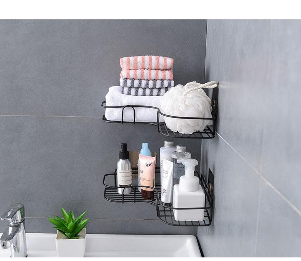 Kitchen shelf non-punch corner bathroom gargle bathroom tripod without trace wall storage rack Kitchen shelf non-punch corner bathroom gargle bathroom tripod without trace wall storage rack