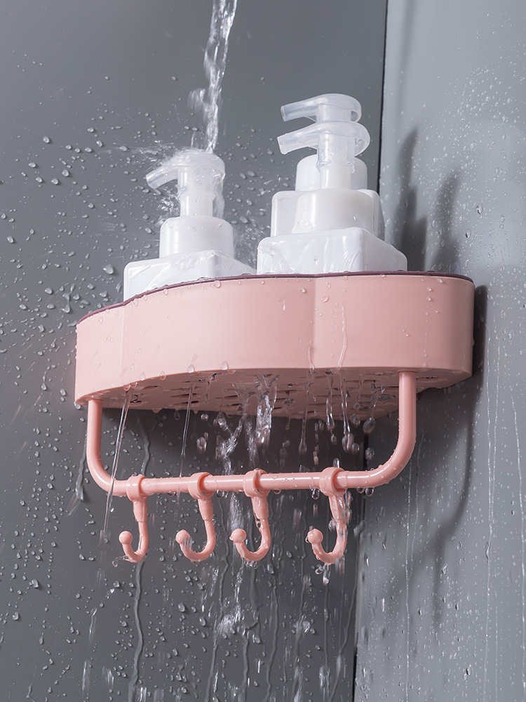 Punch-Free Corner Shelf Bathroom Tripod Kitchen And Toilet Bathroom Wall Hanging Paste Storage Hook