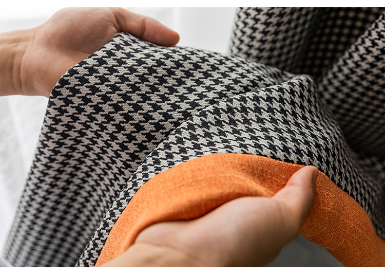 Nordic Simple Houndstooth Stitching Shading Curtain Fabric Curtain Living Room Bedroom Balcony Finished Product Customization Nordic Simple Houndstooth Stitching Shading Curtain Fabric Curtain Living Room Bedroom Balcony Finished Product Customization