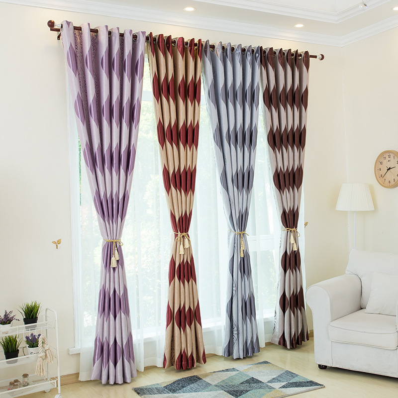 Curtain fabric manufacturers direct hot style European living room bedroom shading jacquard Curtain cloth screen finished wholesale