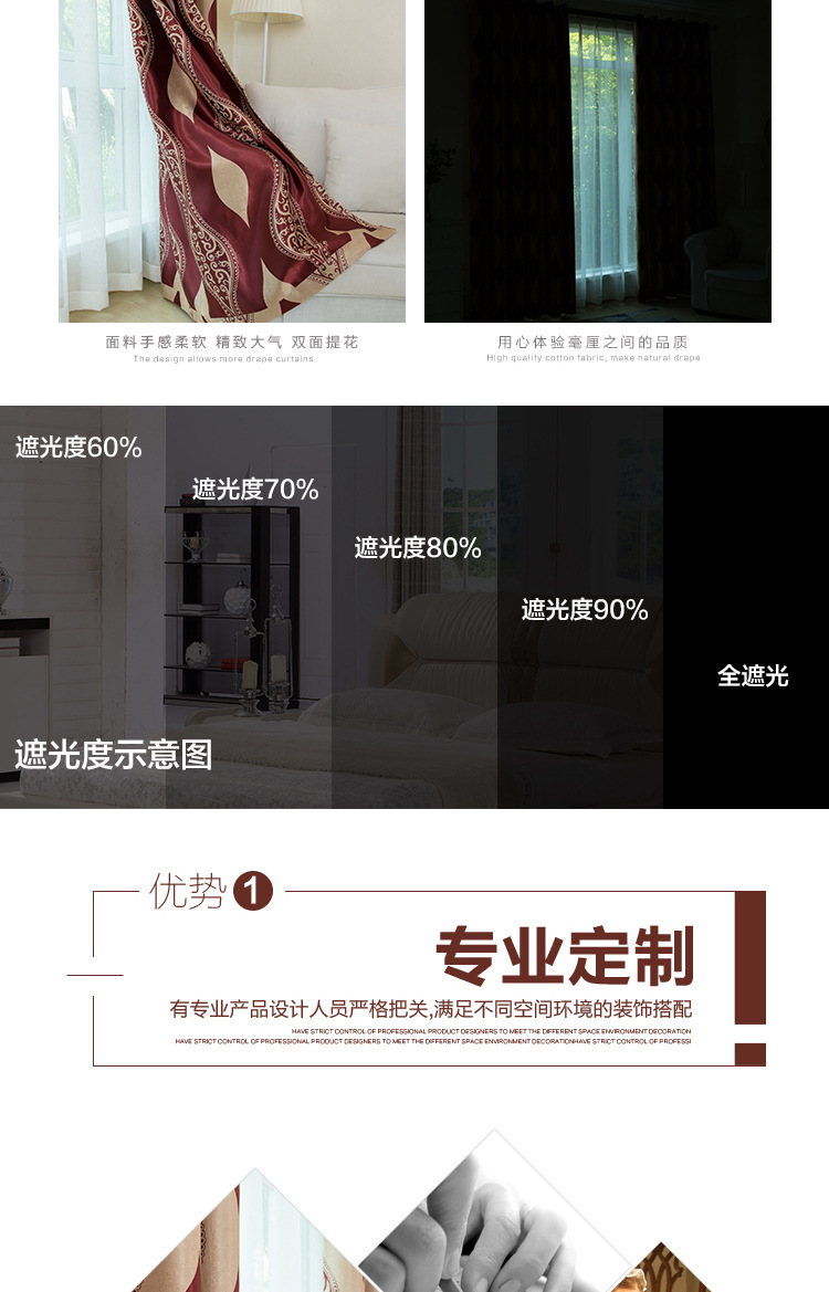 Curtain fabric manufacturers direct hot style European living room bedroom shading jacquard Curtain cloth screen finished wholesale