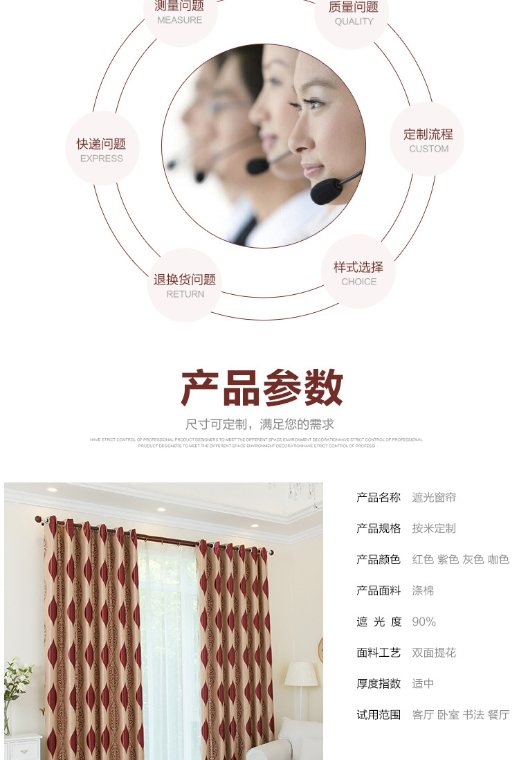 Curtain fabric manufacturers direct hot style European living room bedroom shading jacquard Curtain cloth screen finished wholesale