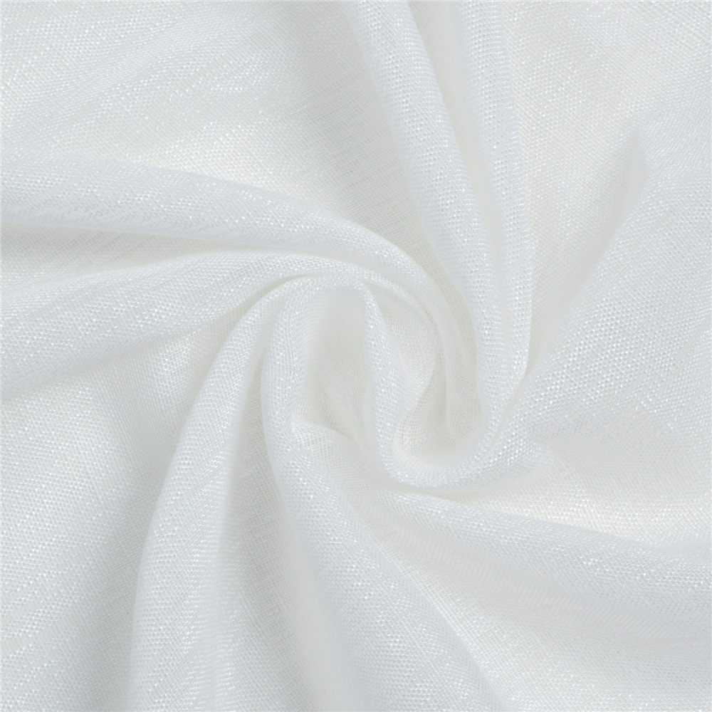 Flax flax curtain fabric white gauze spot customizable
