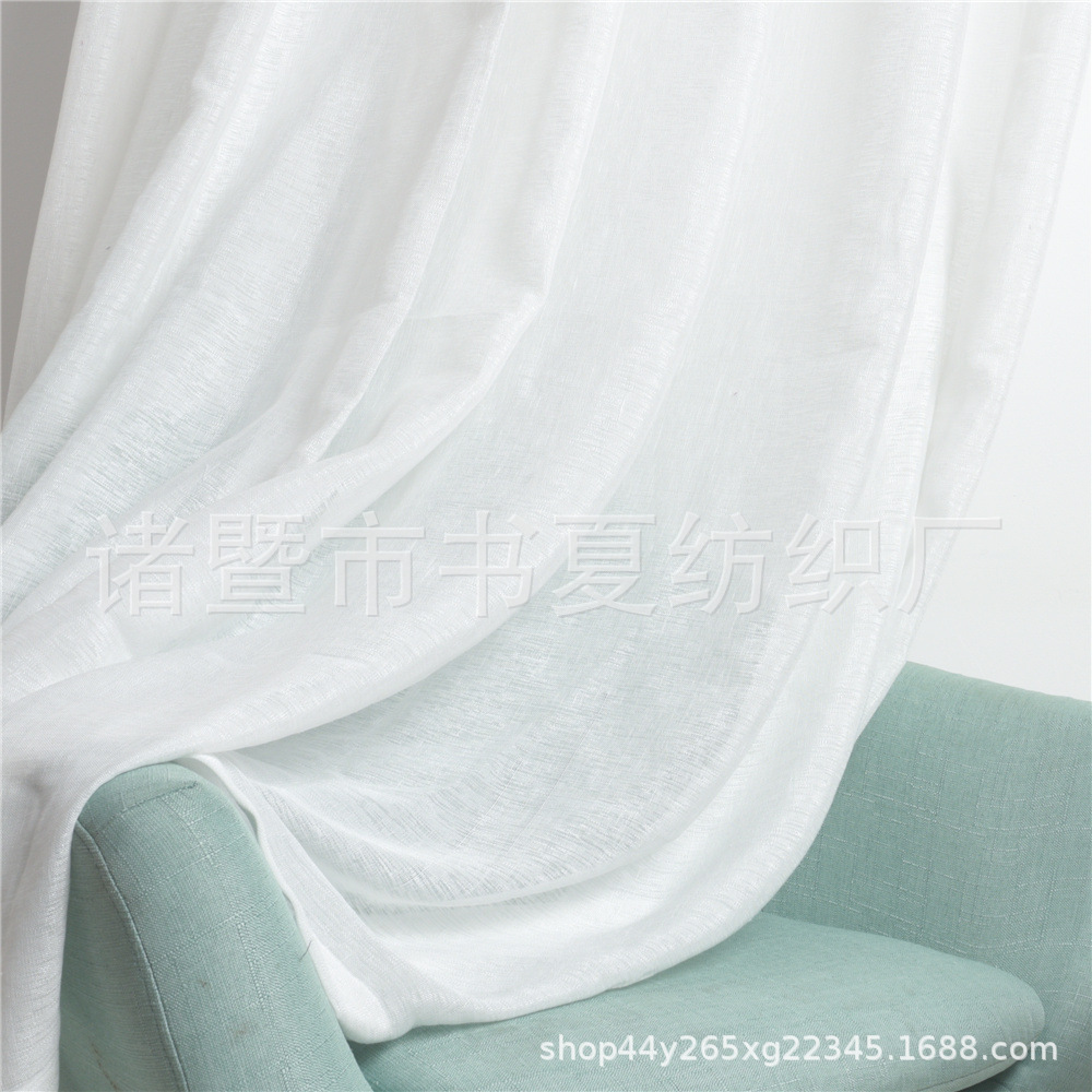 Flax flax curtain fabric white gauze spot customizable Flax flax curtain fabric white gauze spot customizable
