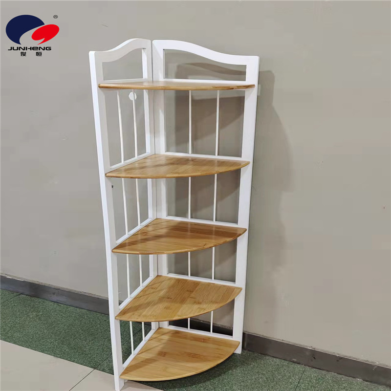 Bamboo Corner Shelf Arc Head Tripod Corner Shelf Floor Bathroom Living Room Interior Flower Shelf Plant Shelf