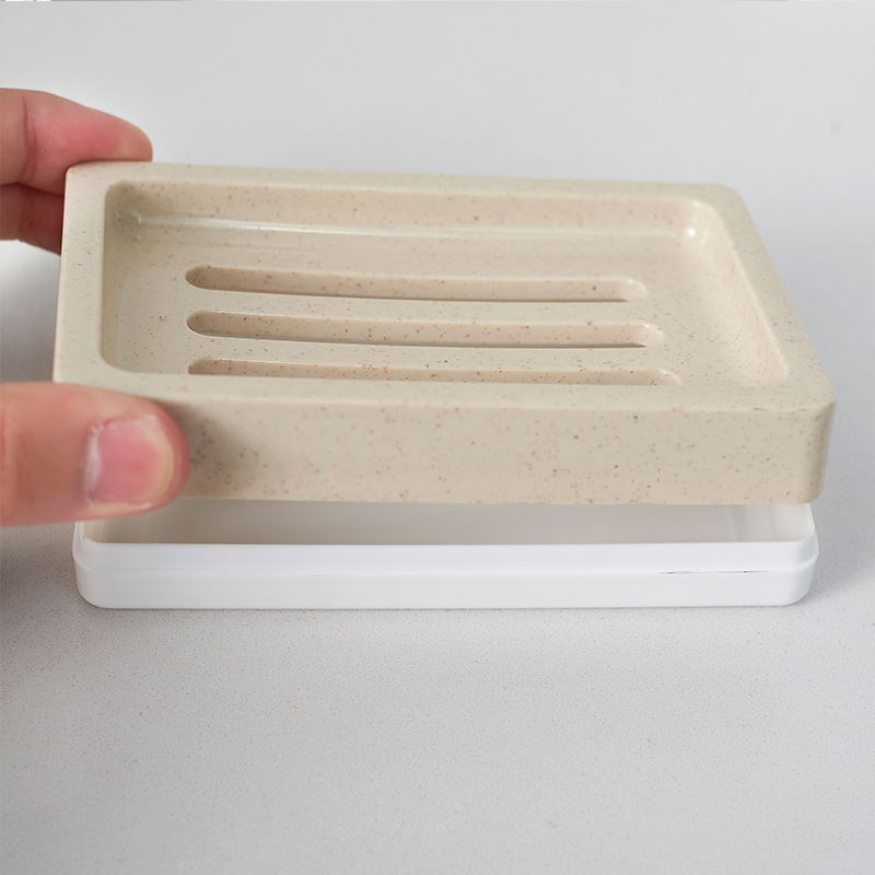 Creative Double-Layer Drain Soap Box Bathroom Shelf Plastic Soap Box Convenient Drain Rack Laundry Soap Box