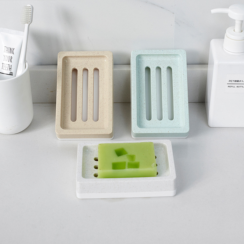 Creative Double-Layer Drain Soap Box Bathroom Shelf Plastic Soap Box Convenient Drain Rack Laundry Soap Box