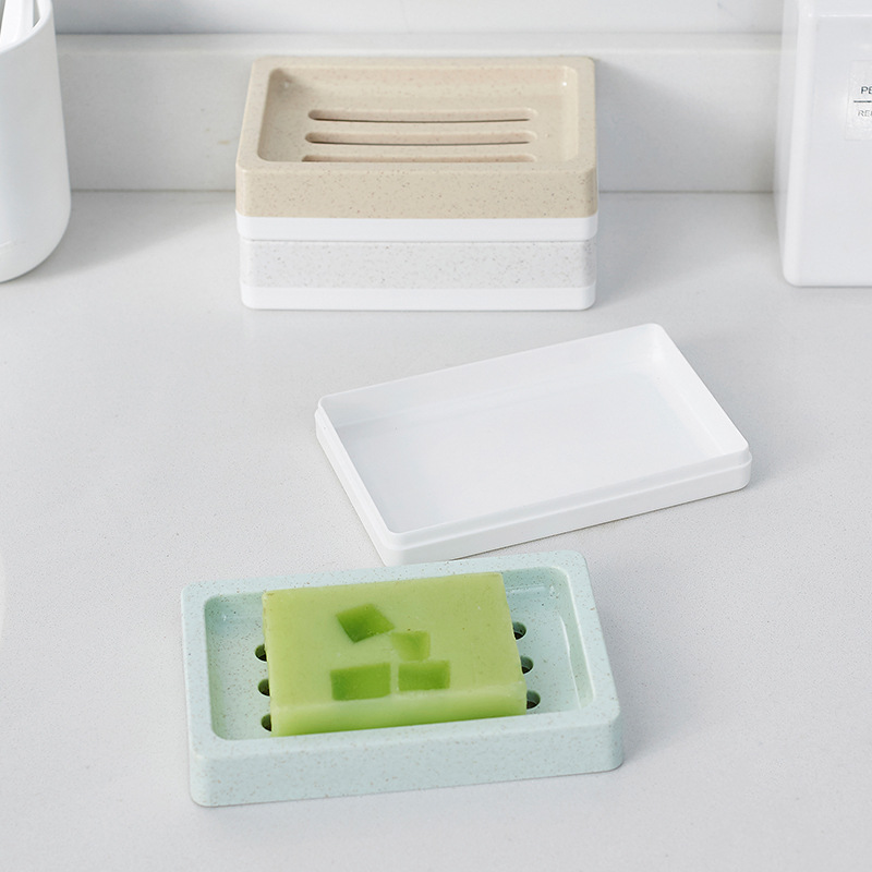 Creative Double-Layer Drain Soap Box Bathroom Shelf Plastic Soap Box Convenient Drain Rack Laundry Soap Box