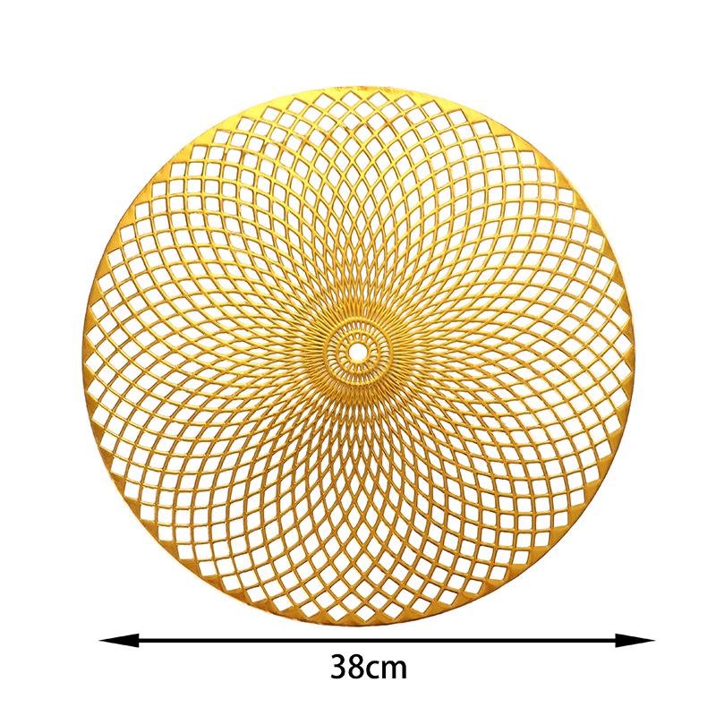 Spiral PVC Bronzing Cutout Mat Heat Insulation Non-Slip Placemat Tea Table Cloth Table Mat Decorative Pad Western-Style Placemat