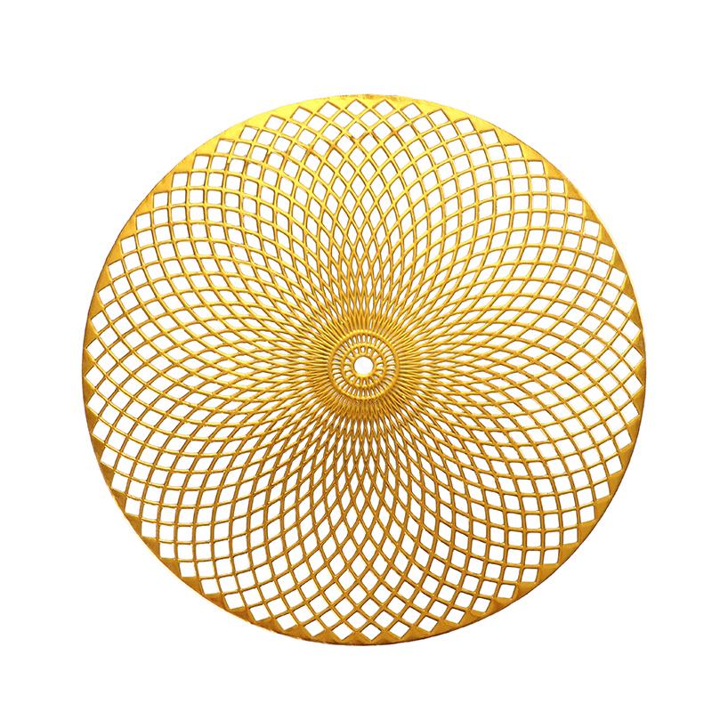 Spiral PVC Bronzing Cutout Mat Heat Insulation Non-Slip Placemat Tea Table Cloth Table Mat Decorative Pad Western-Style Placemat