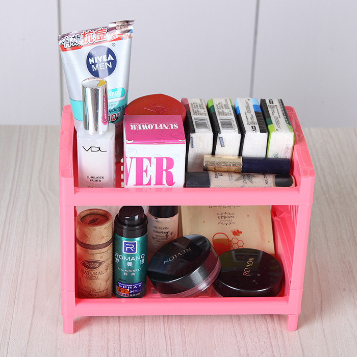 Factory in Stock Wholesale Kitchen Mini Two-Layer Shelf Plastic Seasoning Shelf Bathroom Shelf