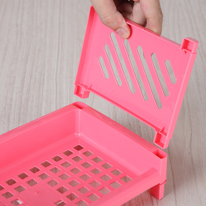 Factory in Stock Wholesale Kitchen Mini Two-Layer Shelf Plastic Seasoning Shelf Bathroom Shelf