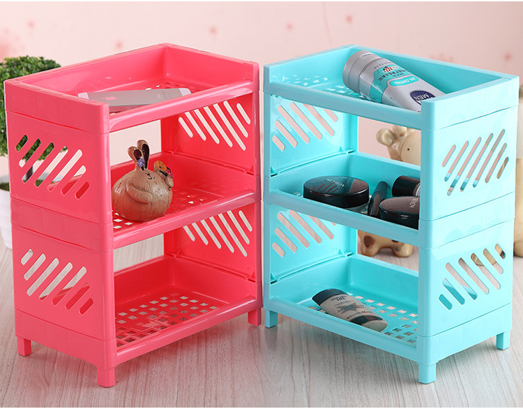 Factory in Stock Wholesale Kitchen Mini Two-Layer Shelf Plastic Seasoning Shelf Bathroom Shelf