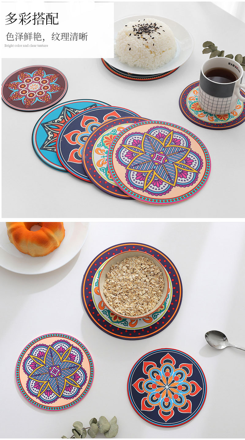 Nordic Creative Household Heat-Resistant round Non-Slip Coasters Silicone Thermal Insulation Pad High Temperature Resistant Waterproof Non-Slip and Hot Coaster Nordic Creative Household Heat-Resistant round Non-Slip Coasters Silicone Thermal Insulation Pad High Temperature Resistant Waterproof Non-Slip and Hot Coaster