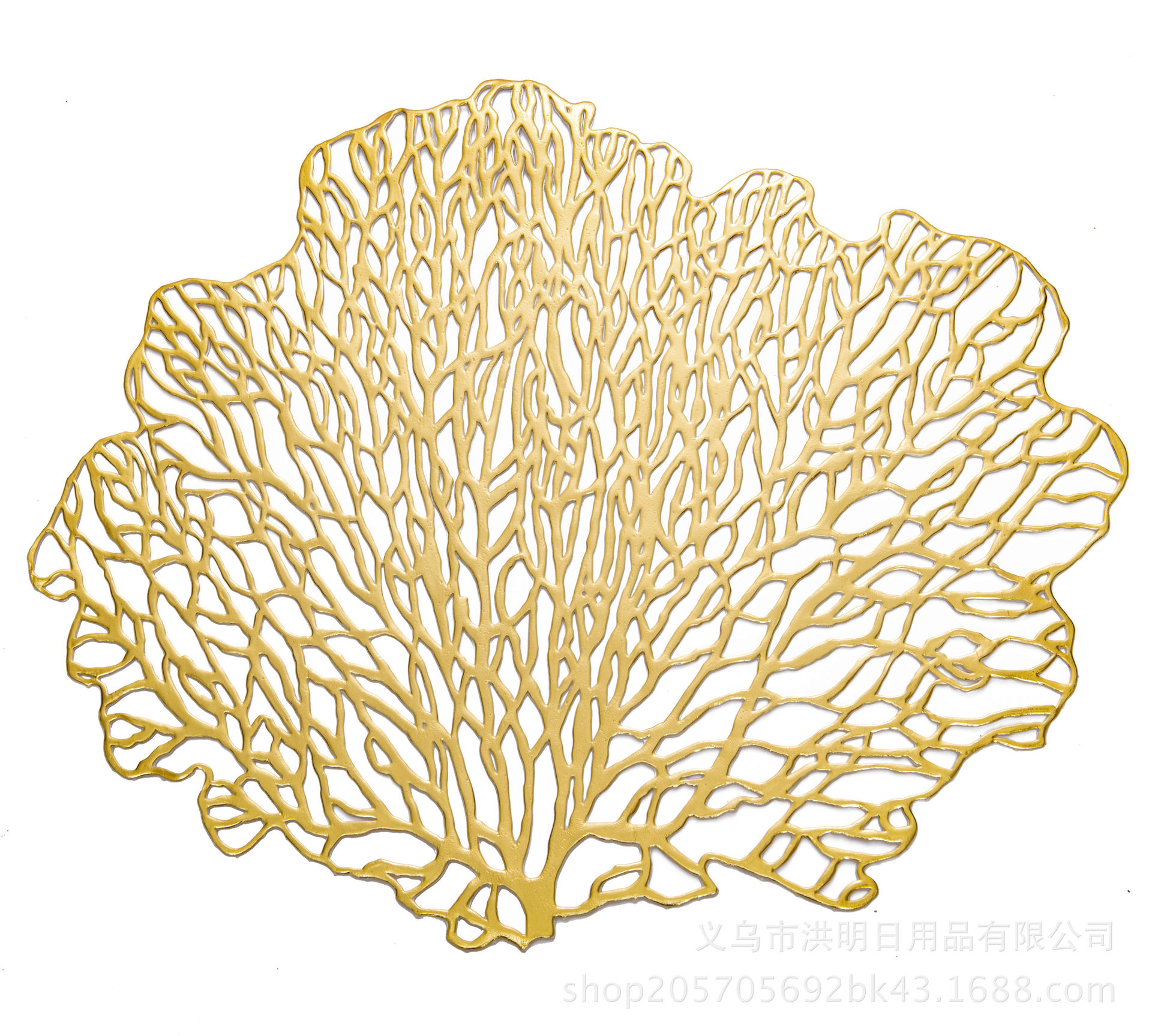 Tree-Shaped PVC Bronzing Cutout Mat Heat Insulation Non-Slip Placemat Tea Table Cloth Table Mat Decorative Pad Western-Style Placemat