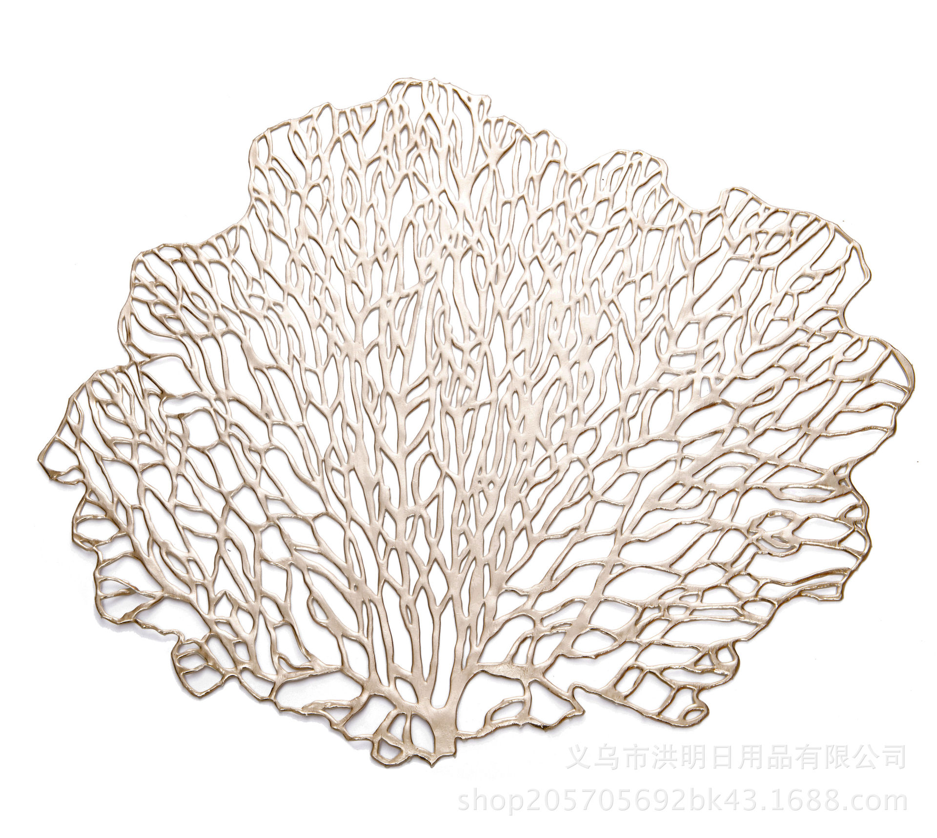Tree-Shaped PVC Bronzing Cutout Mat Heat Insulation Non-Slip Placemat Tea Table Cloth Table Mat Decorative Pad Western-Style Placemat