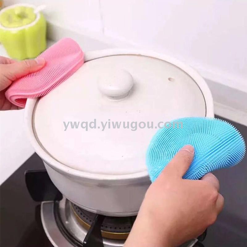 ZD Dishwashing Silicone Dishcloth Wholesale Silicon Dishwashing Brush Vegetable Cleaning Brush Heat Insulation Silica Gel Pad Bowl Brush