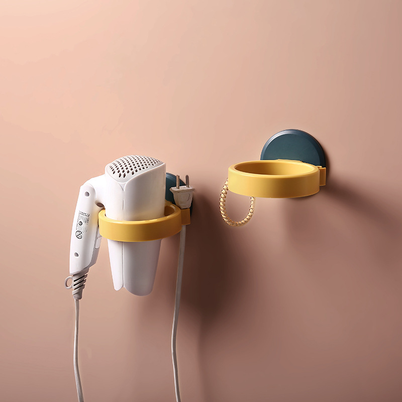 Punch-Free Hair Dryer Rack Bathroom Rack Wall-Mounted Plastic Hair Dryer Shelf Hair Dryer Storage Rack