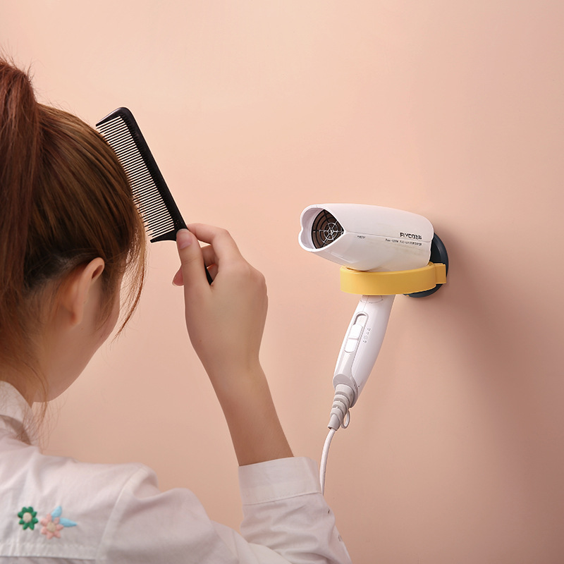 Punch-Free Hair Dryer Rack Bathroom Rack Wall-Mounted Plastic Hair Dryer Shelf Hair Dryer Storage Rack