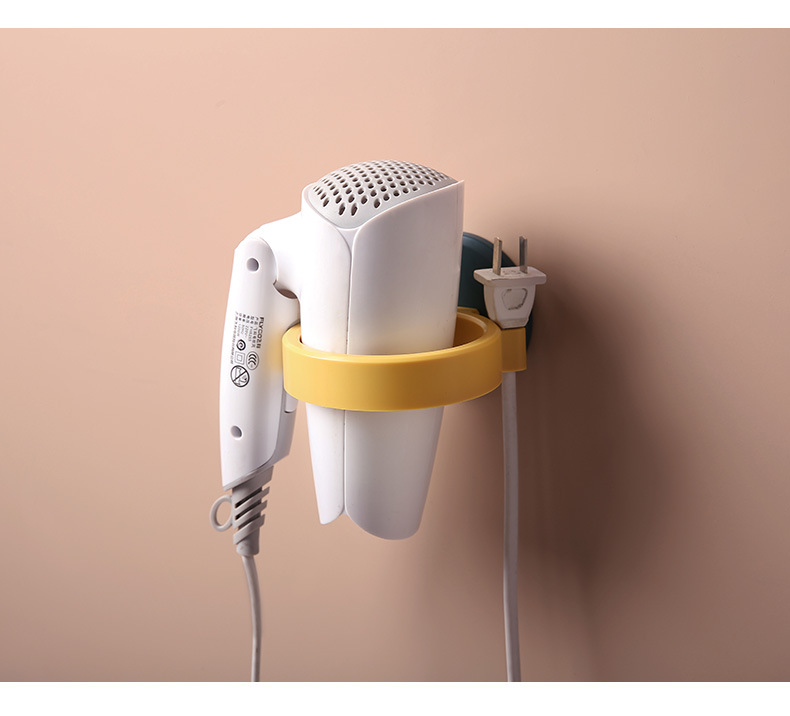 Punch-Free Hair Dryer Rack Bathroom Rack Wall-Mounted Plastic Hair Dryer Shelf Hair Dryer Storage Rack