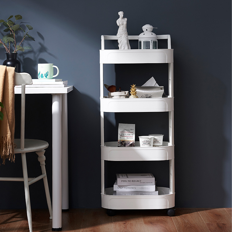 Kitchen Shelf Floor Multi-Layer Fruit and Vegetable Shelf Bathroom Trolley Bowl Storage Rack Snack Bathroom Storage Rack