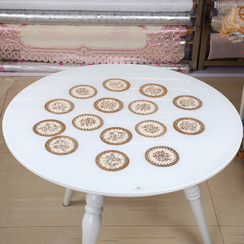 New PVC cup cushion, heat insulation mat, table mat, western food shop, European creative hot pad circular manufacturers direct selling