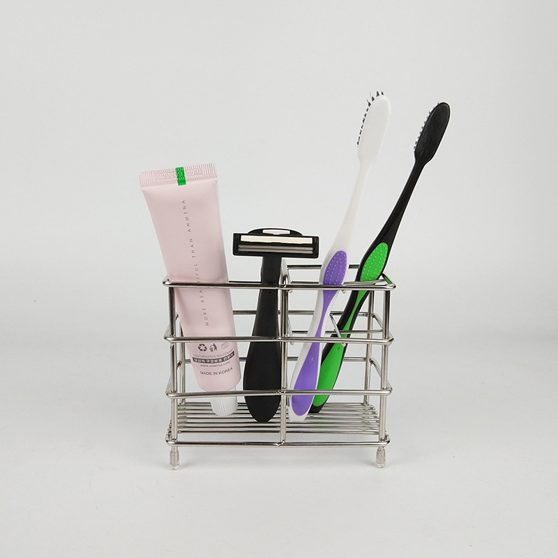 Conolta Stainless Steel Plaid Toothbrush Holder Toothpaste Holder Shaver Storage Rack Bathroom Hotel Shelf Cross-Border Conolta Stainless Steel Plaid Toothbrush Holder Toothpaste Holder Shaver Storage Rack Bathroom Hotel Shelf Cross-Border
