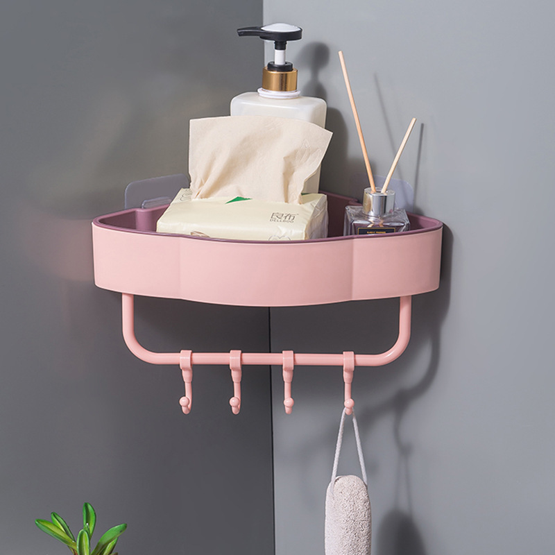 Punch-Free Corner Shelf Bathroom Tripod Kitchen and Toilet Bathroom Wall Hanging Dormitory Storage Rack