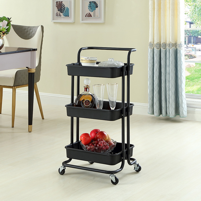 Storage Rack Bathroom Trolley Mobile Simple Kitchen Finishing Shelf Living Room Storage Trolley