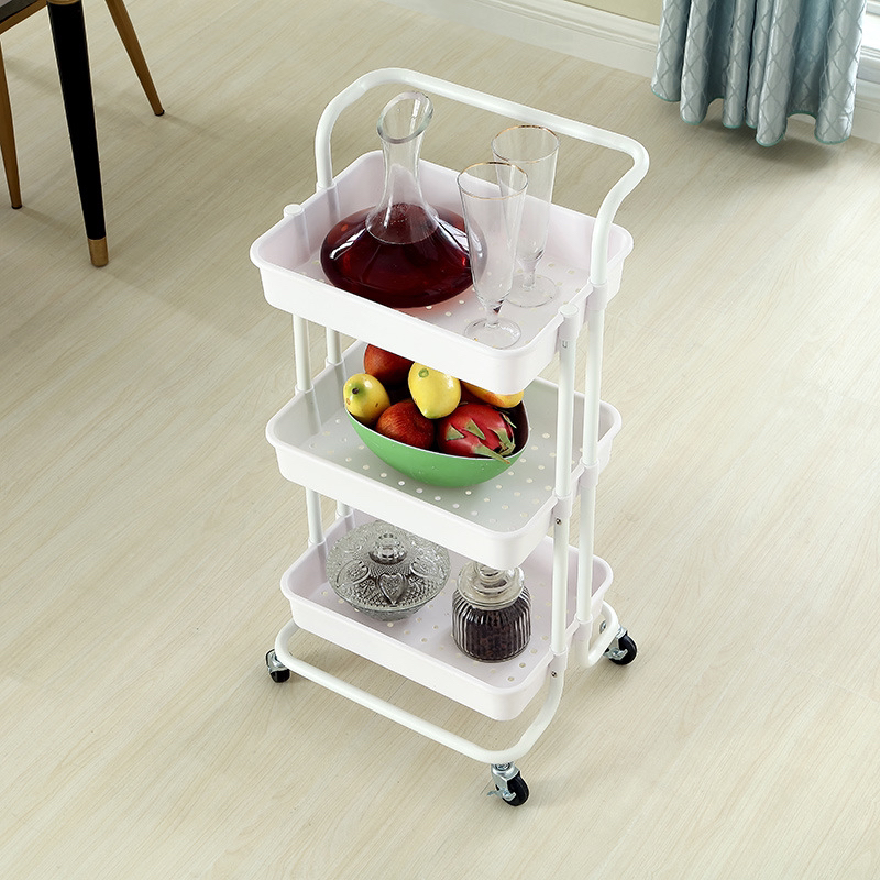Storage Rack Bathroom Trolley Mobile Simple Kitchen Finishing Shelf Living Room Storage Trolley
