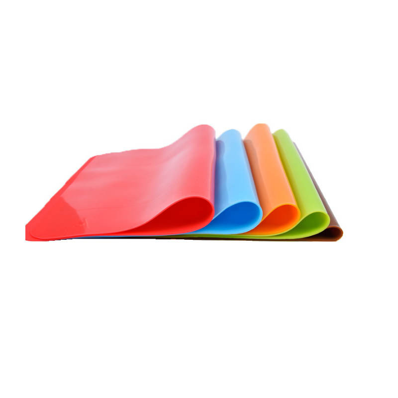 Silicone Dough Kneading Flour Mat Non-Slip Mat Children's Solid Color Western-Style Placemat Heat Insulation Potholder Rectangular Mouse Pad