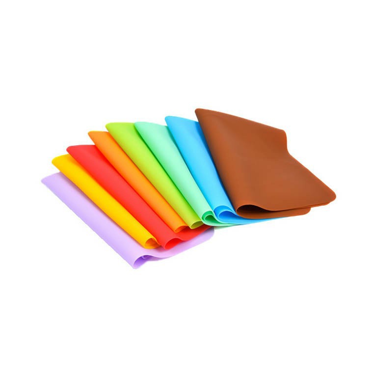 Silicone Dough Kneading Flour Mat Non-Slip Mat Children's Solid Color Western-Style Placemat Heat Insulation Potholder Rectangular Mouse Pad