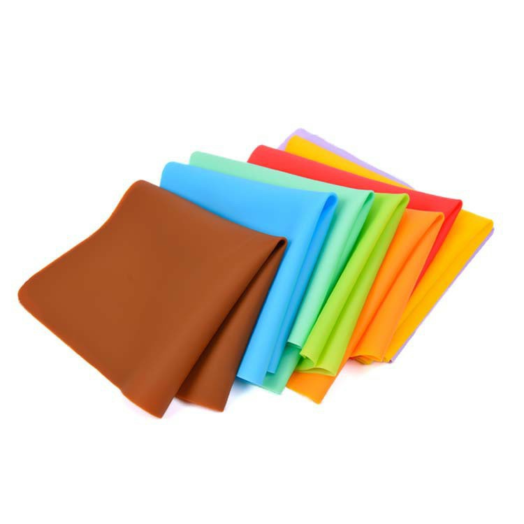 Silicone Dough Kneading Flour Mat Non-Slip Mat Children's Solid Color Western-Style Placemat Heat Insulation Potholder Rectangular Mouse Pad