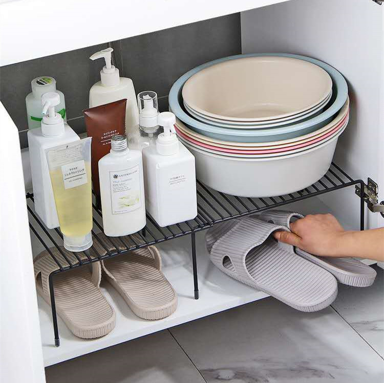 Retractable Iron Art Storage Seasoning Rack Cupboard Dish Rack Bathroom Kitchen Cruet Shelf Kitchenware Draining Rack