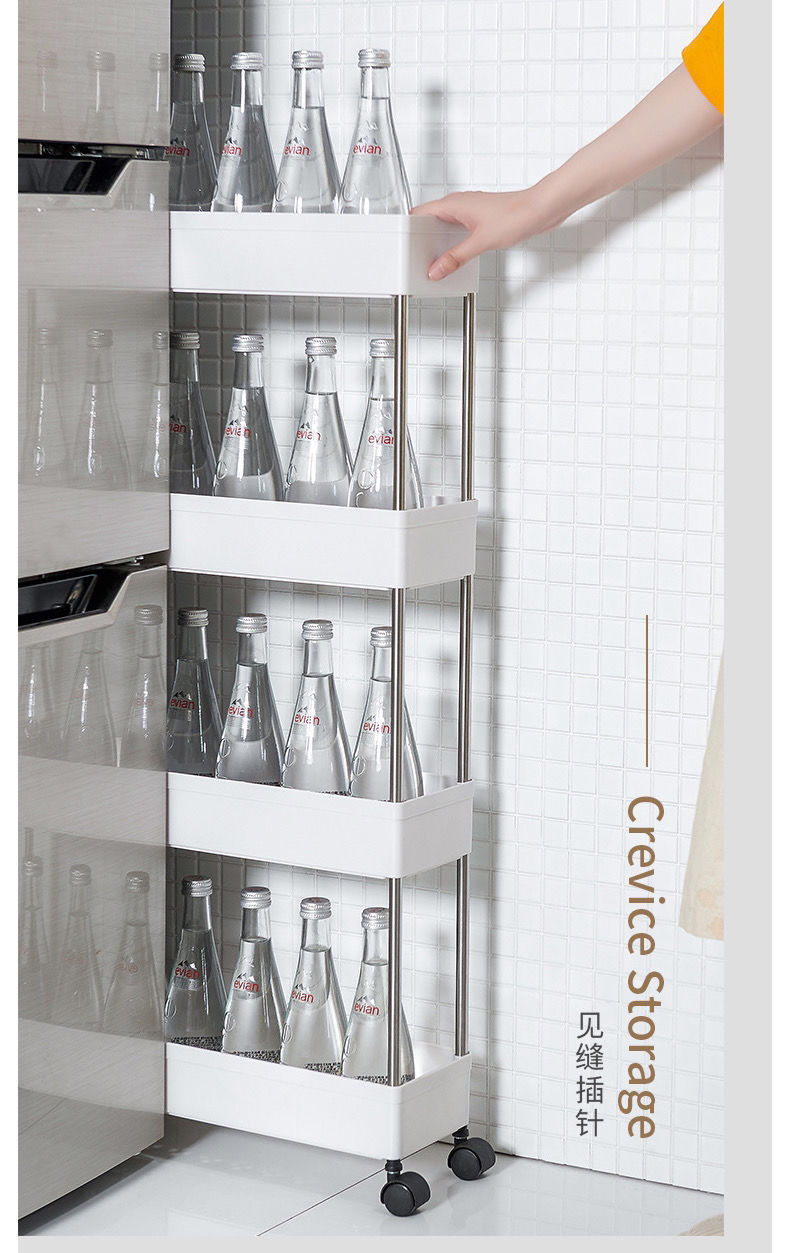 [Multifunctional Pulley Storage Rack] Kitchen Shelf Kitchen Crack Use the Bedroom to Organize Bathroom Storage