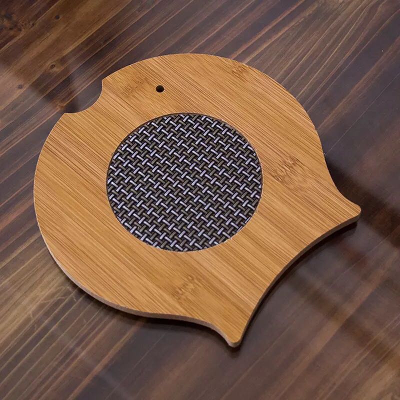 Bamboo table heat insulation mat square anti-hot bowl coasters kitchen pan pad