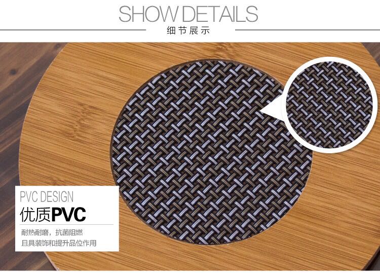 Bamboo table heat insulation mat square anti-hot bowl coasters kitchen pan pad