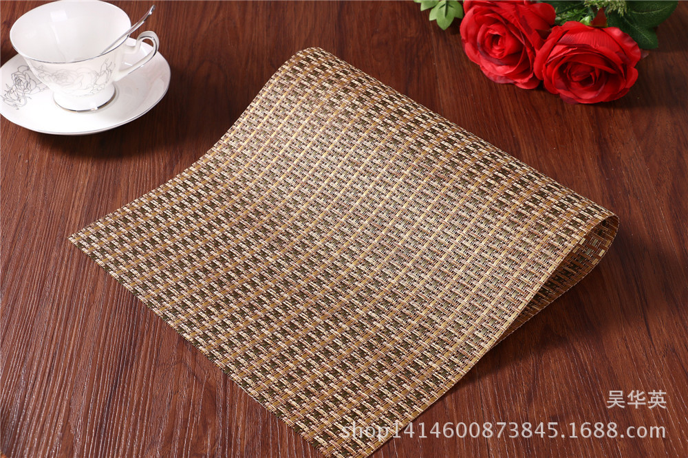 30*45 manufacturer direct selling hotel PVC woven heat insulation pad simple and fashionable pure color cup cushion for the anti-skid.
