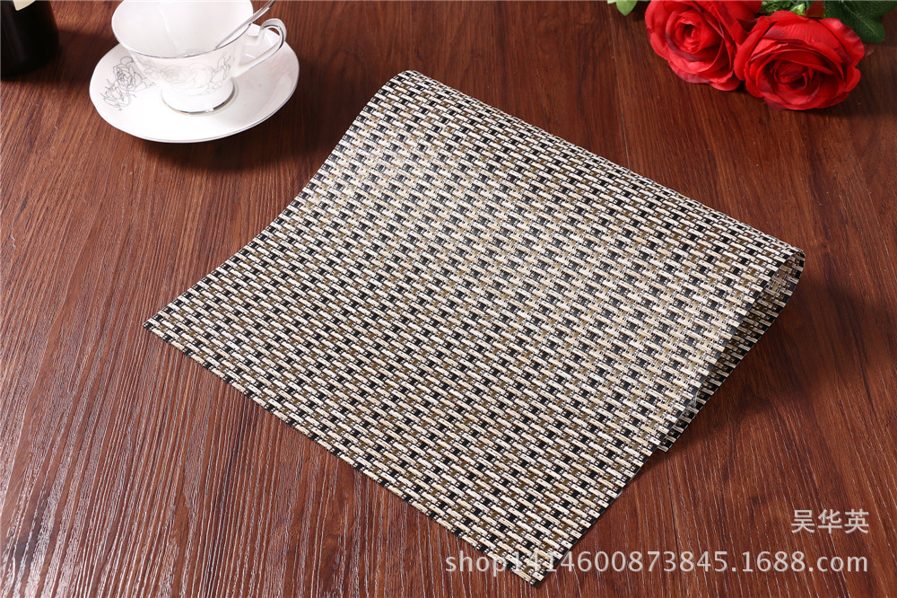 30*45 manufacturer direct selling hotel PVC woven heat insulation pad simple and fashionable pure color cup cushion for the anti-skid.