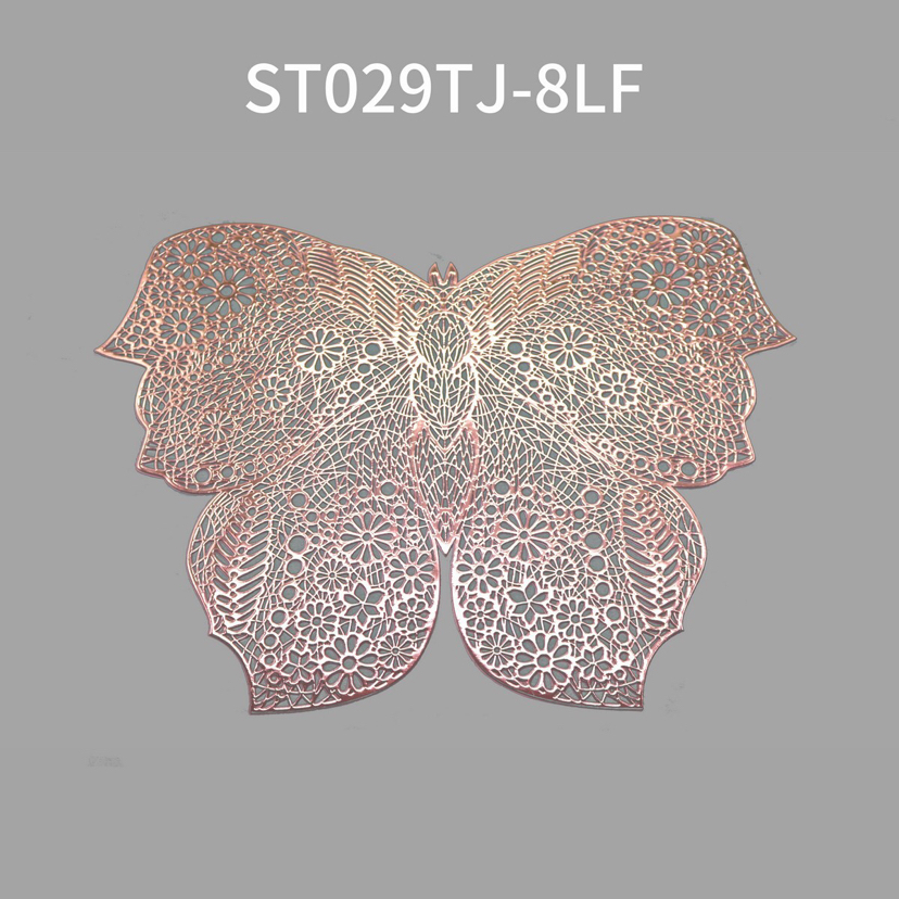 Nordic and Japanese Style Chinese Style Hollow Butterfly Shape Dinner Plate Heat Insulation Western-Style Placemat Bowl Table Dining Table PVC Pad Nordic and Japanese Style Chinese Style Hollow Butterfly Shape Dinner Plate Heat Insulation Western-Style Placemat Bowl Table Dining Table PVC Pad
