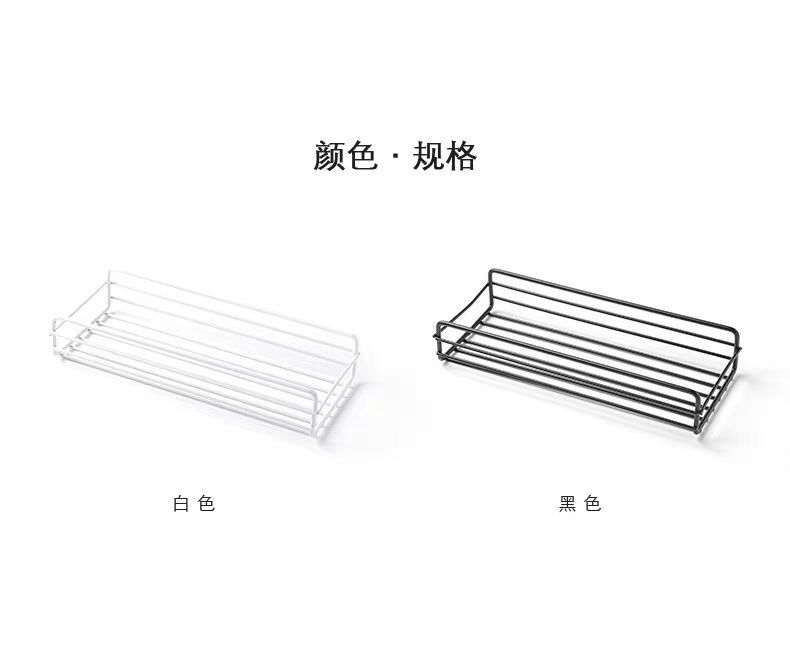Manufacturers direct traceless tieyi square basket shelf kitchen bathroom shelf traceless strong stick home finish frame