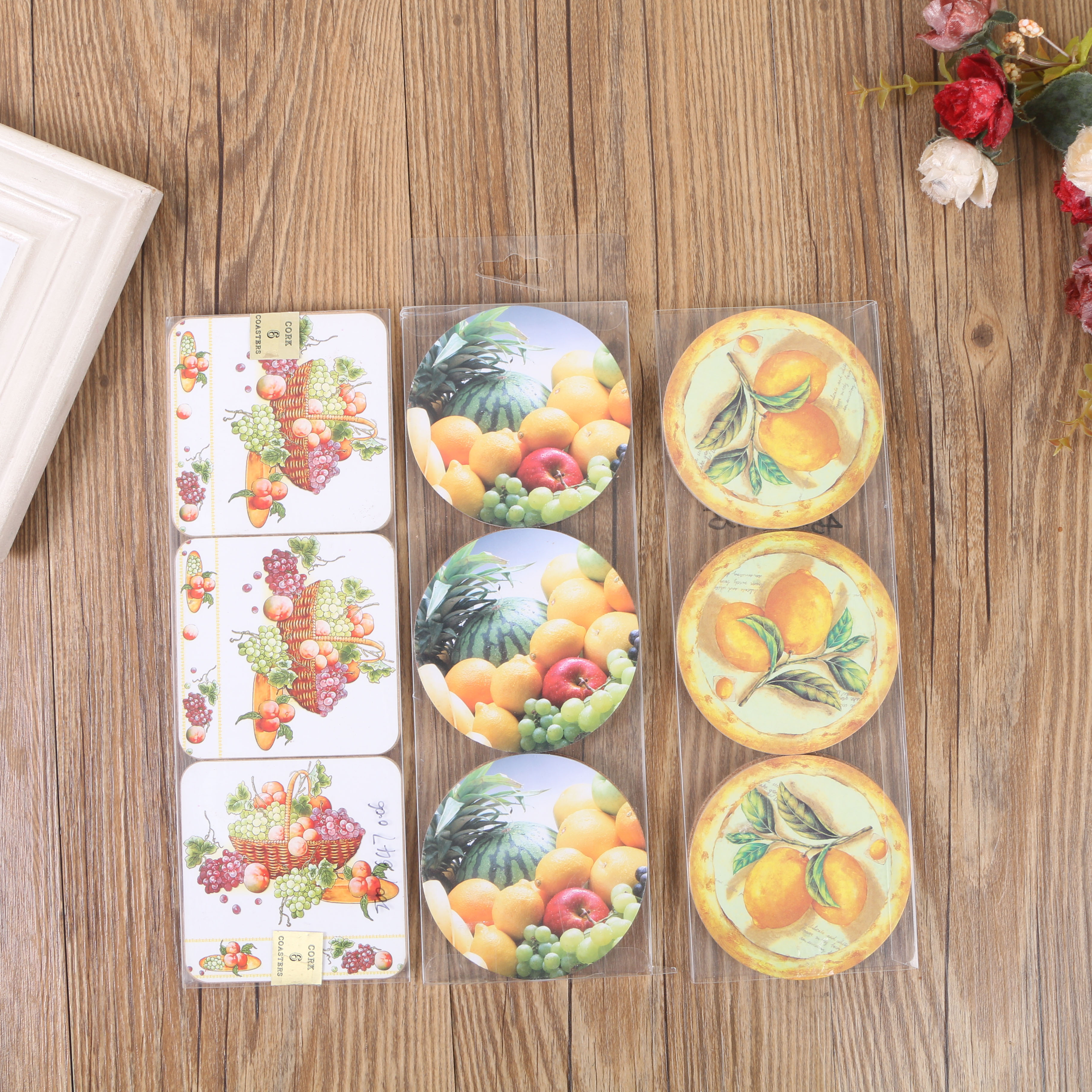 Wood Printing Teacup Mat Insulation Pad Coffee Cup Mat Water Cup Cup Holder Heat Shielding Pad Tea Ceremony Accessories