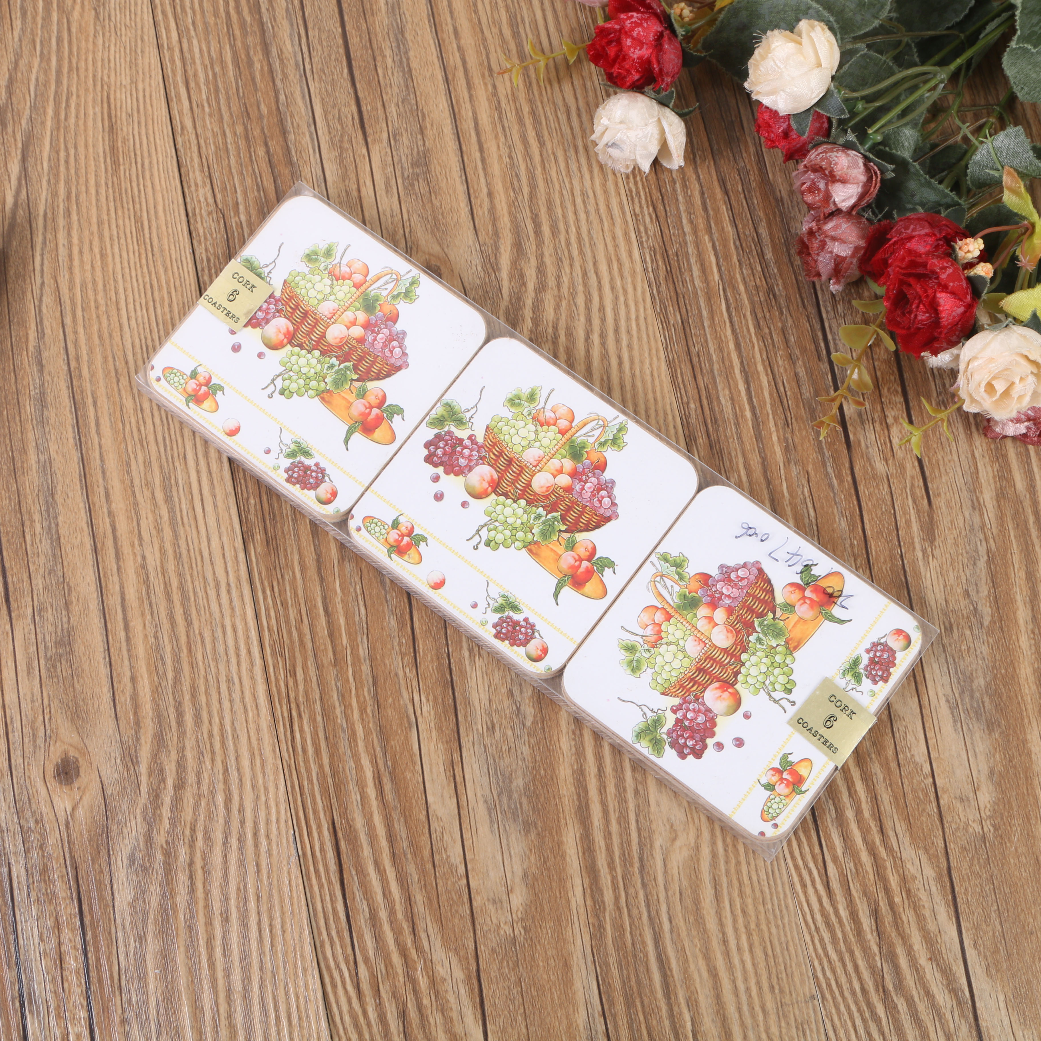 Wood Printing Teacup Mat Insulation Pad Coffee Cup Mat Water Cup Cup Holder Heat Shielding Pad Tea Ceremony Accessories