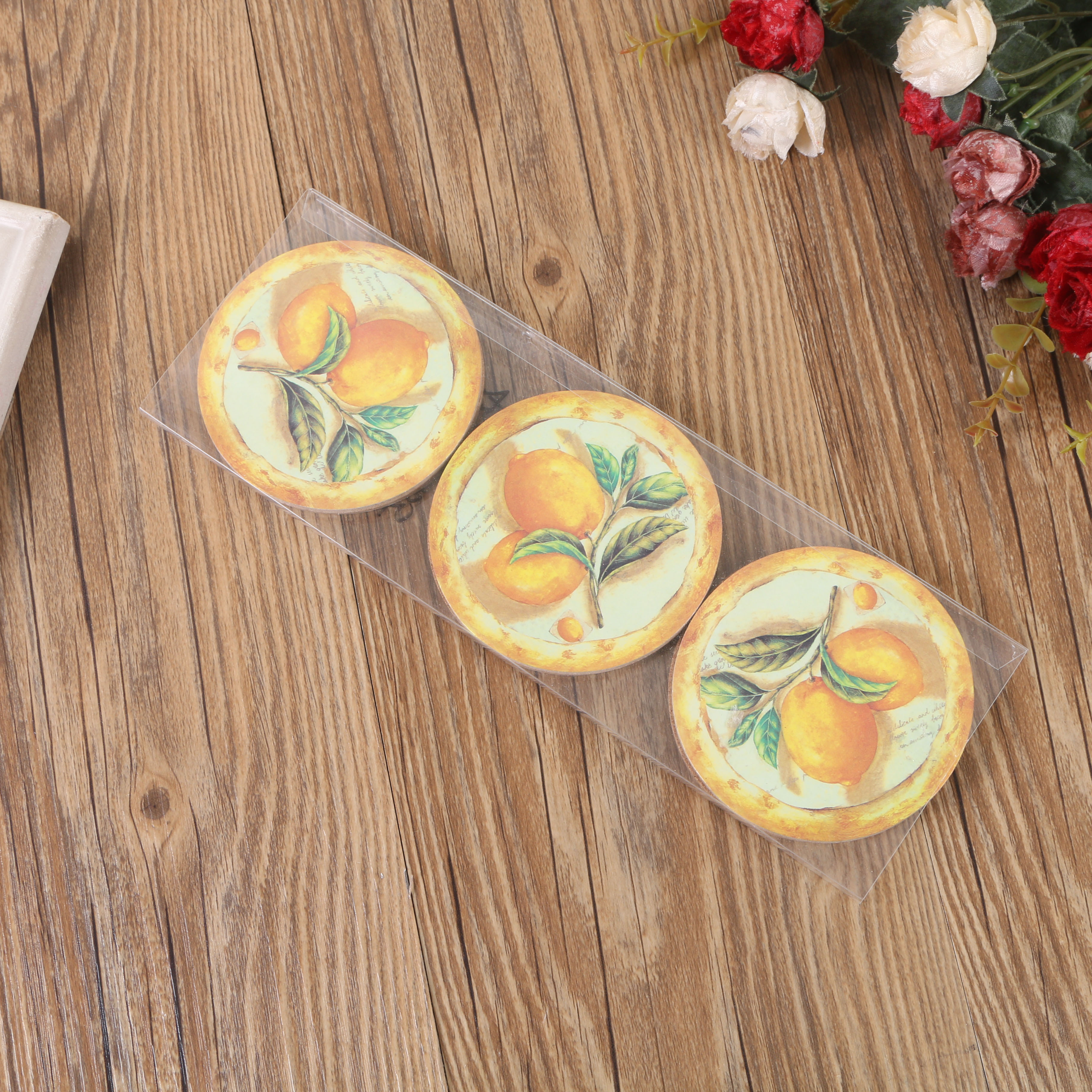 Wood Printing Teacup Mat Insulation Pad Coffee Cup Mat Water Cup Cup Holder Heat Shielding Pad Tea Ceremony Accessories