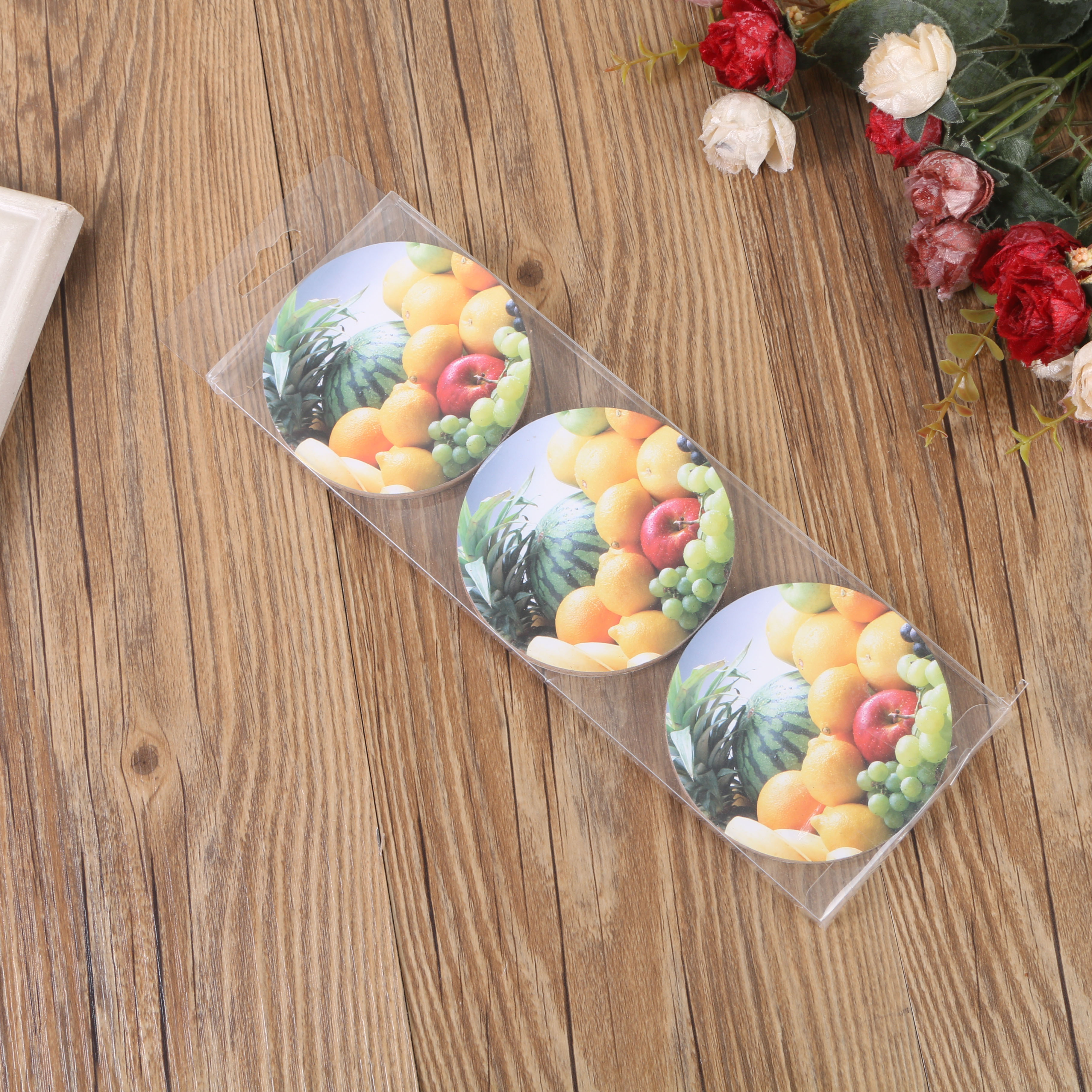 Wood Printing Teacup Mat Insulation Pad Coffee Cup Mat Water Cup Cup Holder Heat Shielding Pad Tea Ceremony Accessories
